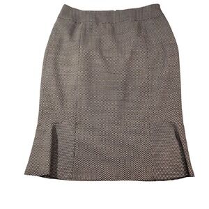 Classiques Entier Skirt Womens 6 Black Tweed Wool Blend Pencil Check Lined Work